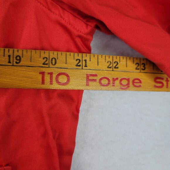 Vintage 90s Sharagano Blouse Jacket L Button Pleated Pockets Red Deadstock NEW - Picture 9 of 10